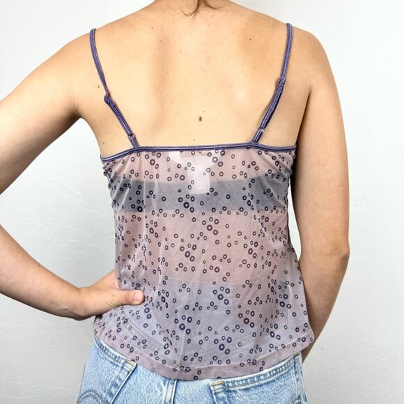 Y2K Whimsigoth Fairy Grunge Coquette Sheer Intimate Camisole Tank Top Purple M - Picture 4 of 12